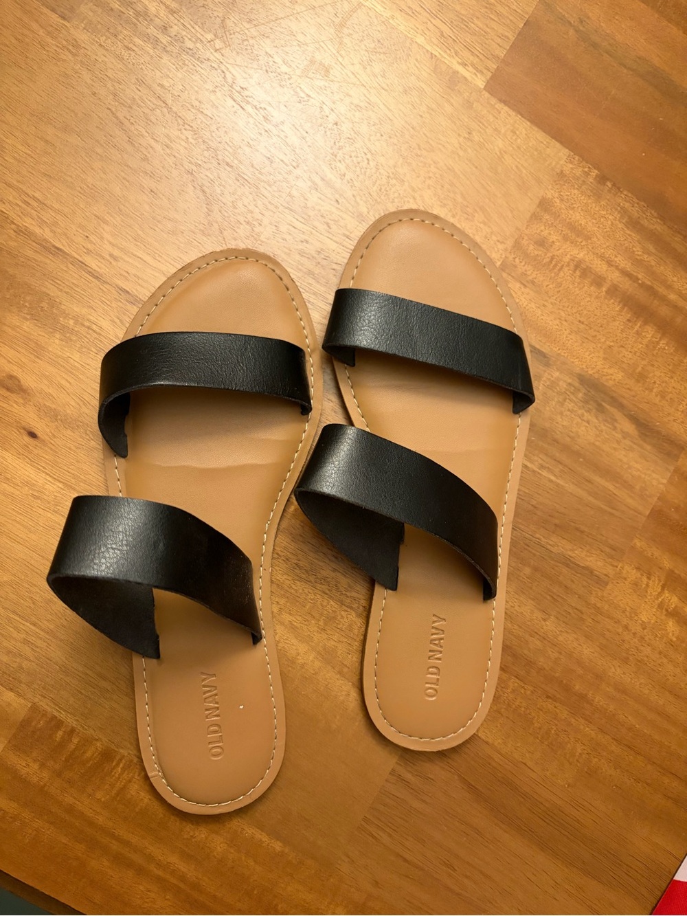 Old Navy Black Strap Slide Sandals